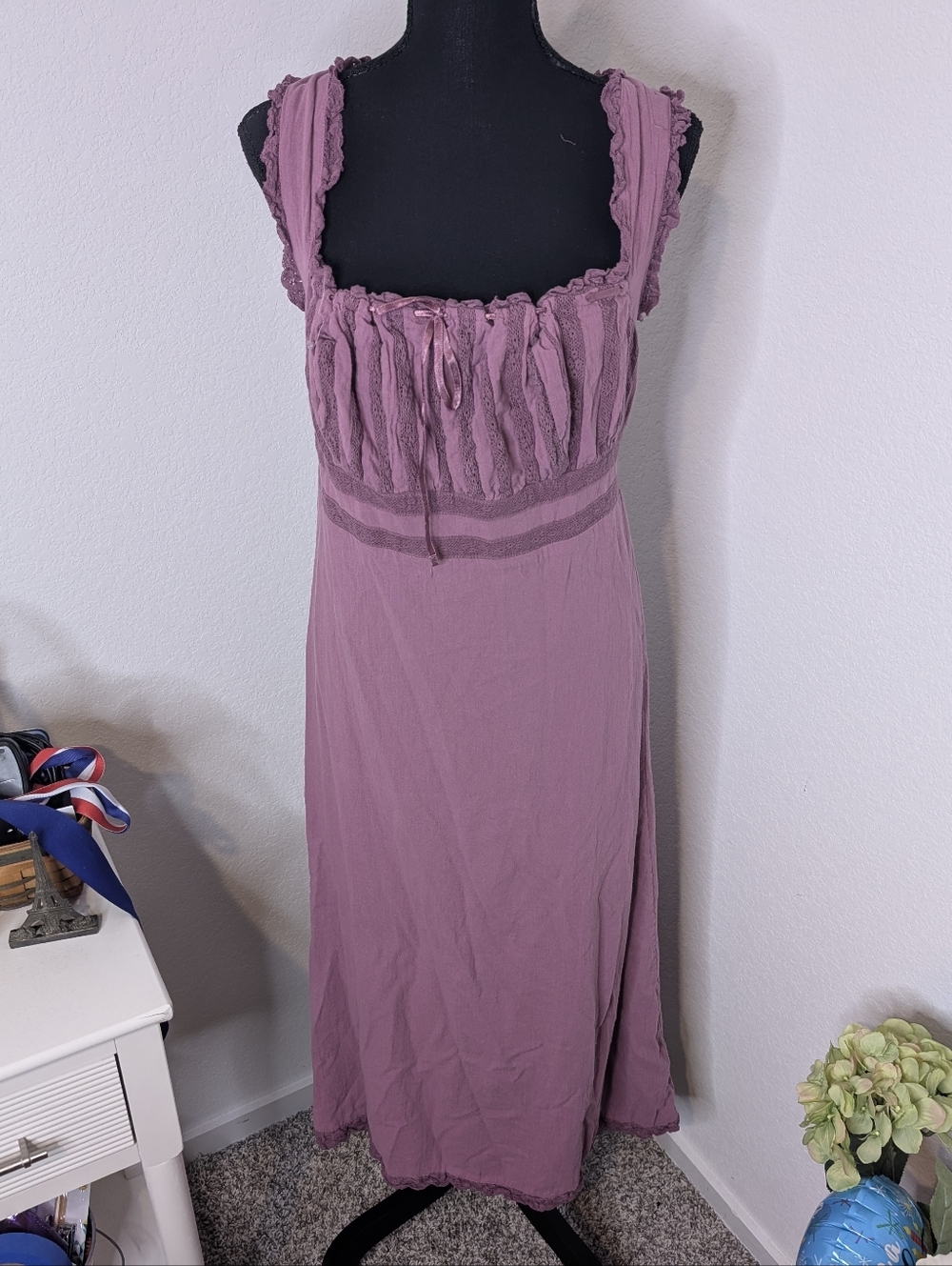 Free People Rose Pink Ruched Midi Dress - Picture 5 of 9